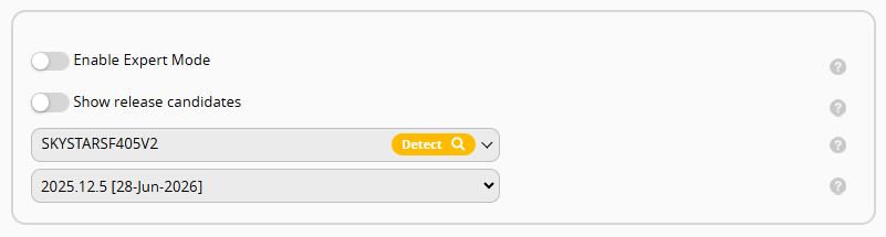 Vybraná řídící jednotka a firmware.
