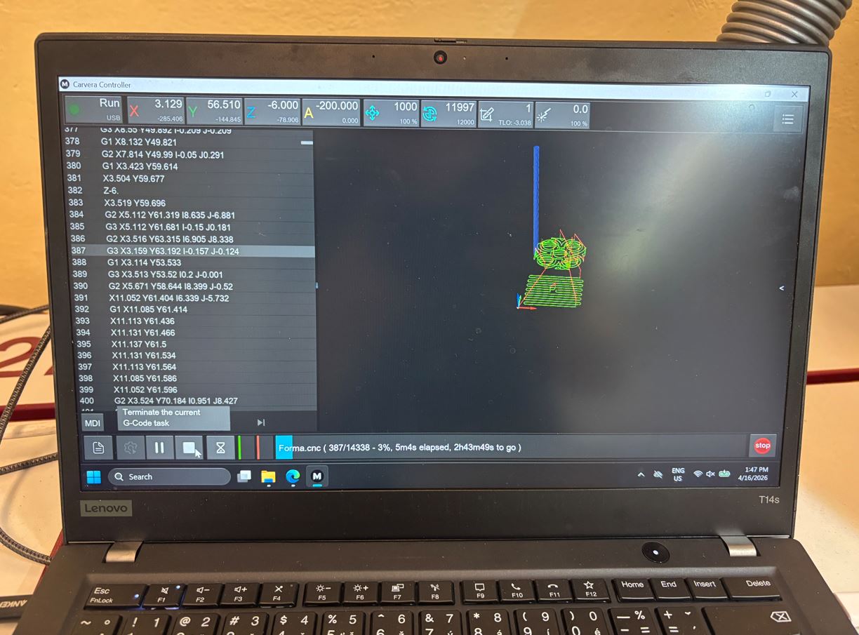 Program Carvera Controller na školním počítači.