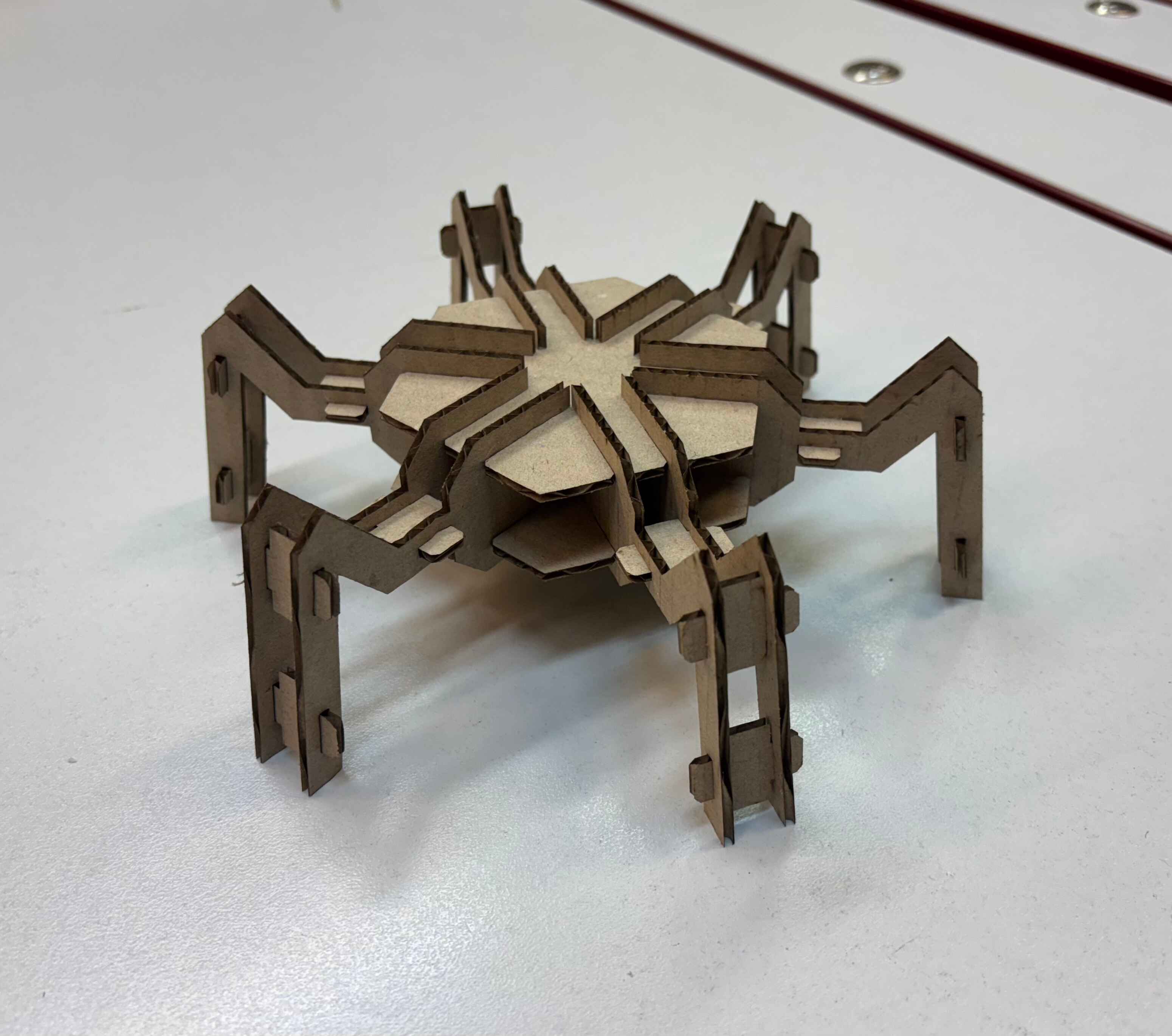 Finální sestavený hexapod z kartonu