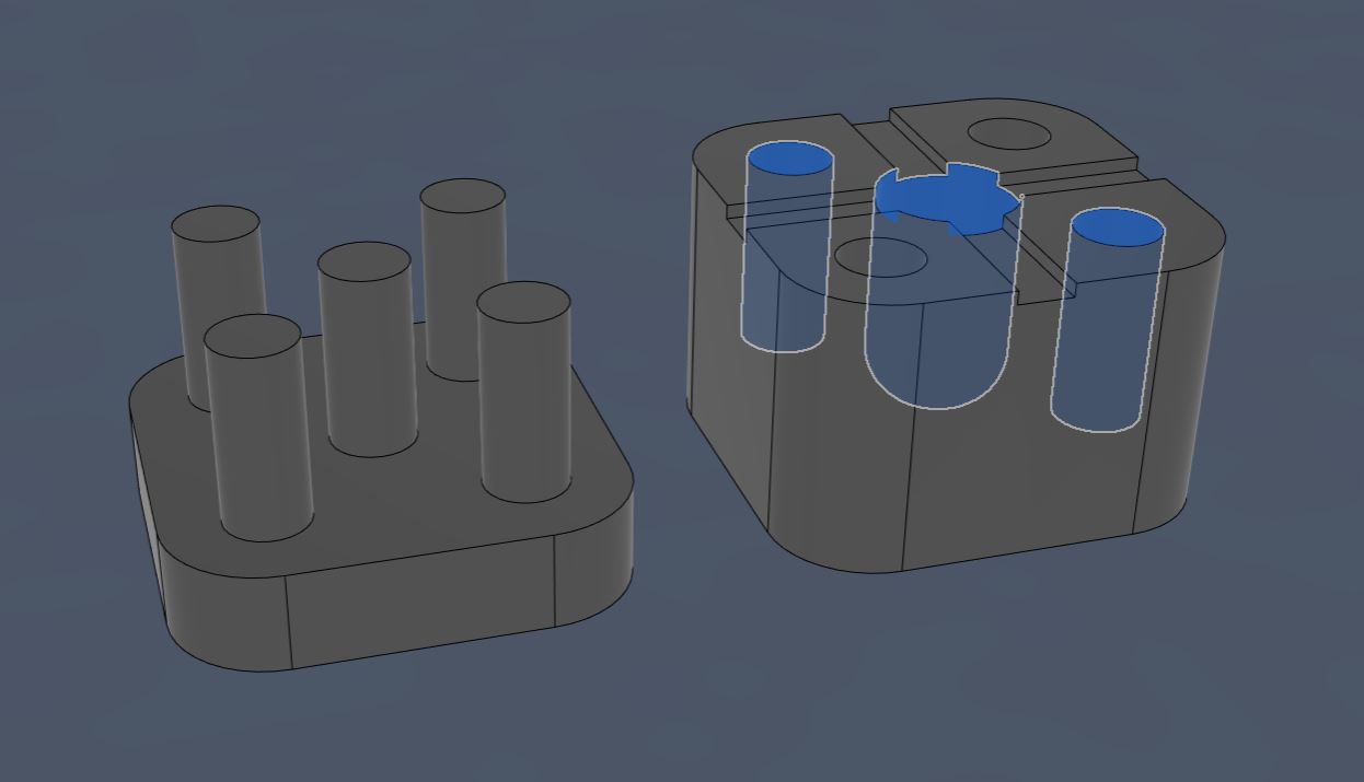 3D model formy ve Fusion 360.