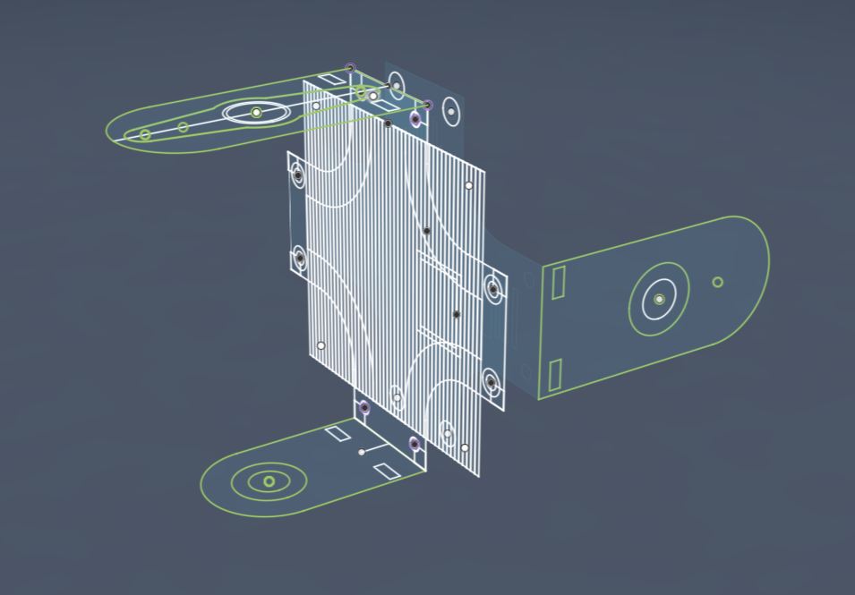 Náčrt kyčle hexapoda ve Fusion 360