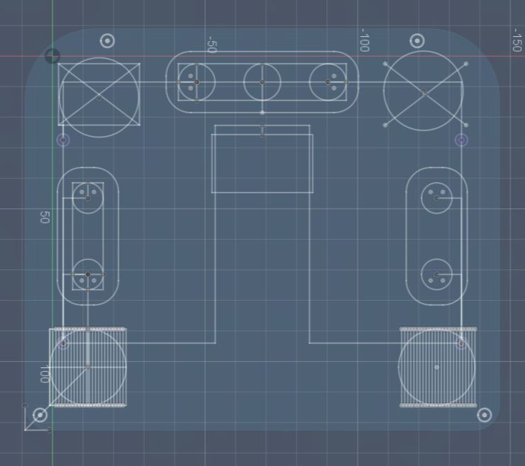 Sketch krytu ovládání ve Fusion 360