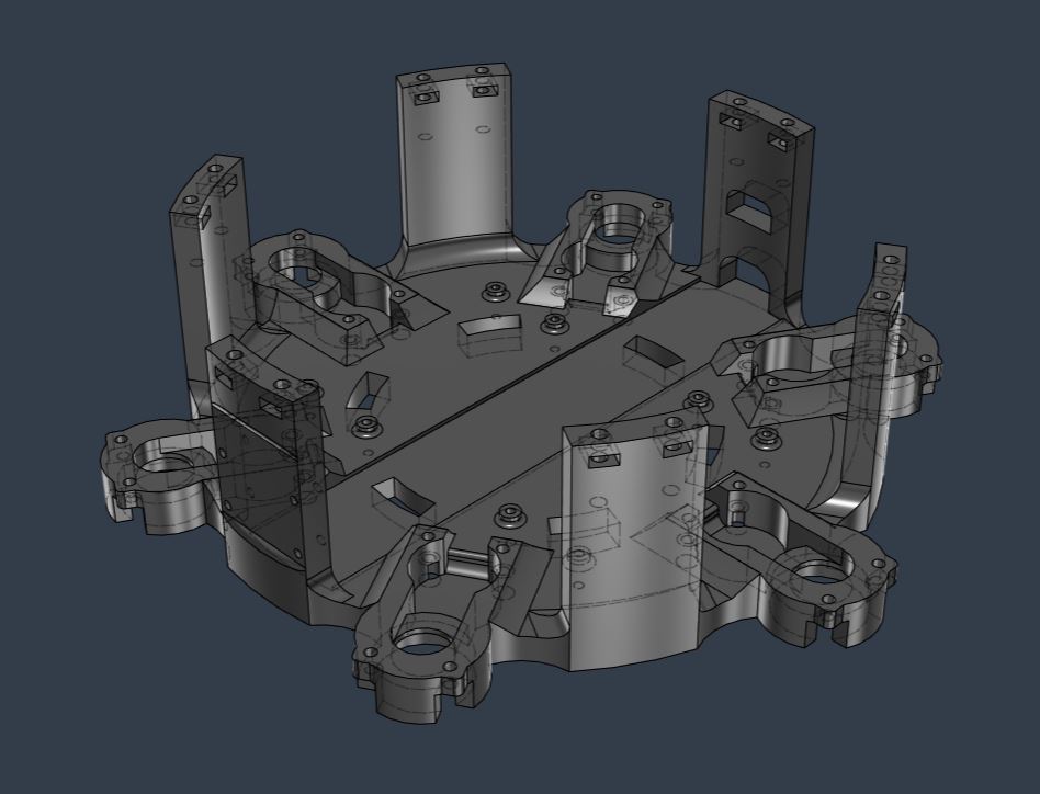 3D model základny hexapoda (pohled shora)