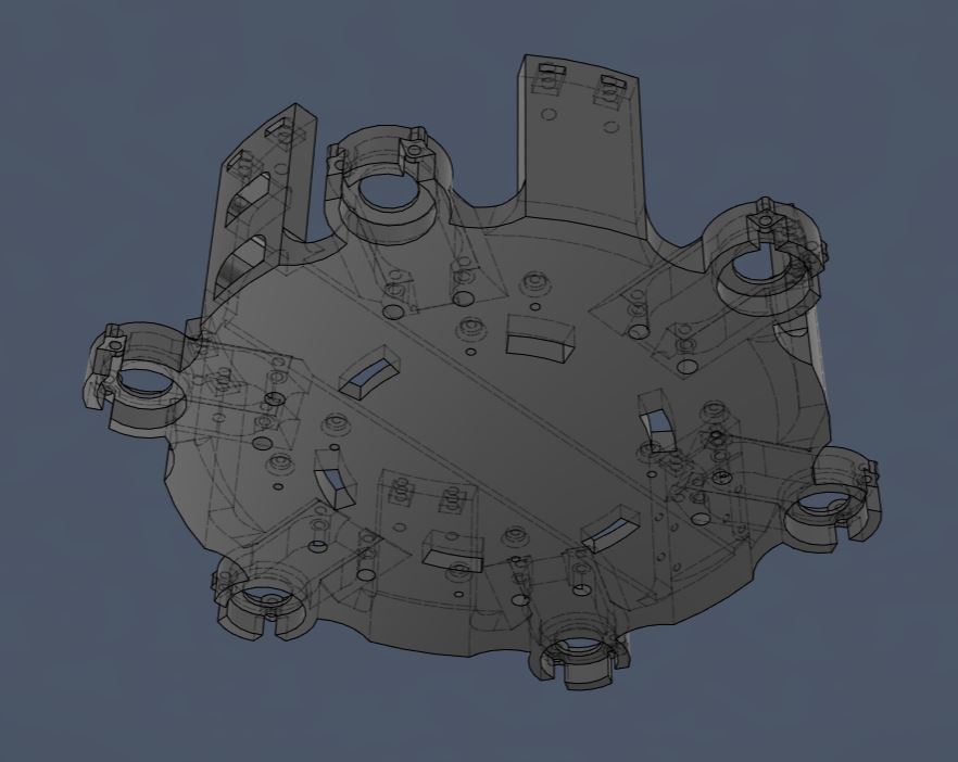 3D model základny hexapoda (pohled zespodu)