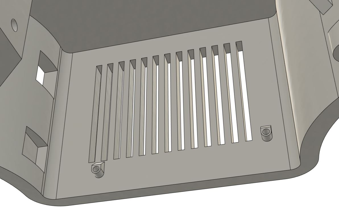 Detail modelu výbežku pro umístění elektroniky